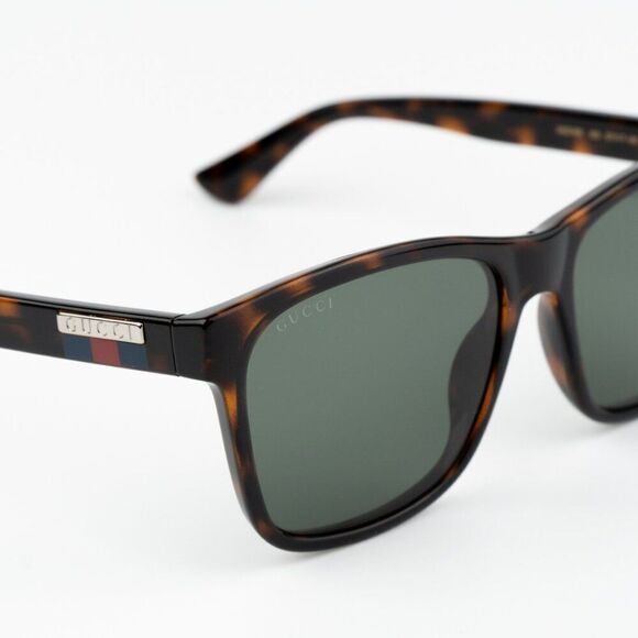 NEW Gucci GG0746S 003 Havana Green Rectangle Unisex Sunglasses main image 9